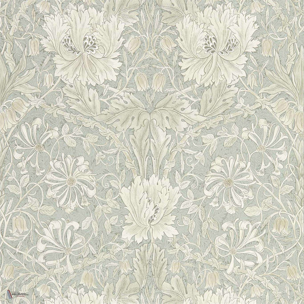 Pure Honeysuckle & Tulip wallpaper in Grey Blue van Morris & Co