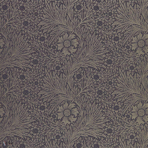 Pure Marigold behang in Black Ink van Morris & Co
