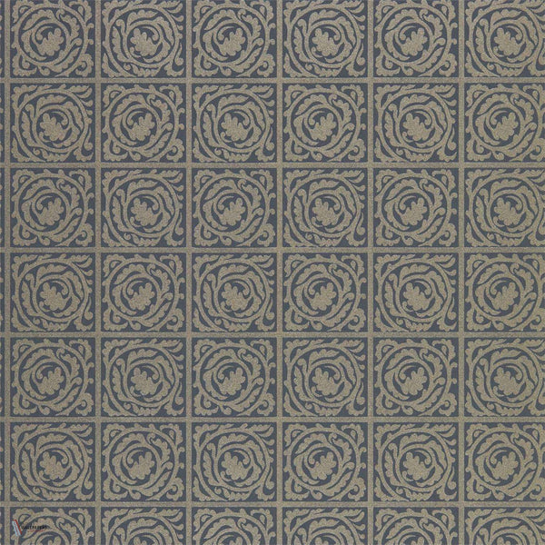 Pure Scroll behang in Black Ink van Morris & Co