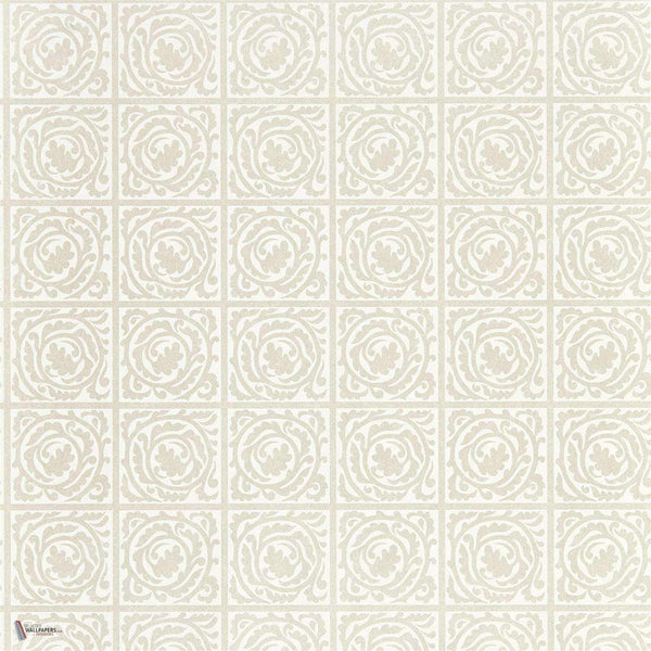 Pure Scroll behang in White Clover van Morris & Co