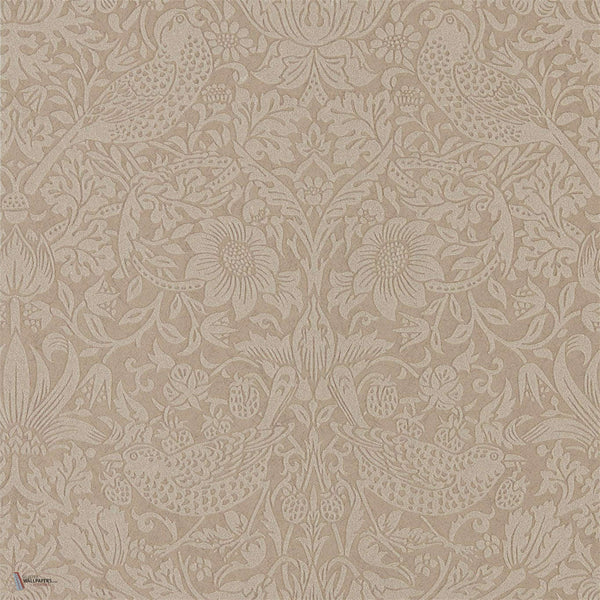 Pure Strawberry Thief behang in Taupe/Gilver van Morris & Co