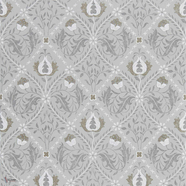 Pure Trellis behang in Grey van Morris & Co