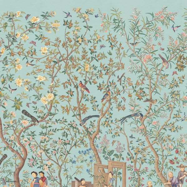Qianlong Garden behang van Iksel — Celadon, detail