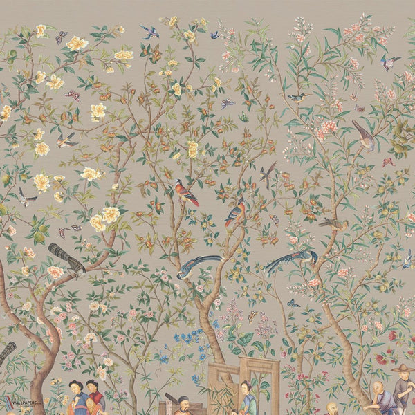 Qianlong Garden behang van Iksel — Chai, detail