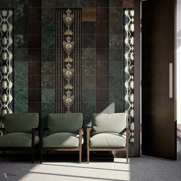 The Vases wallpaper in Blue Green van Daisy James — interieur