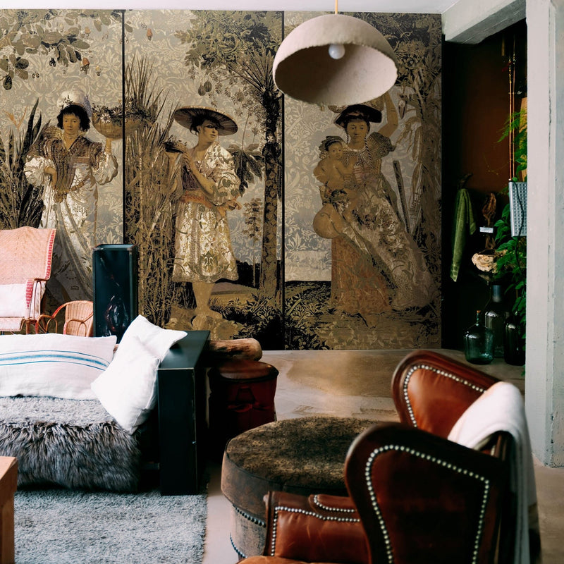 The Arce behang in Brown van Daisy James — interieur