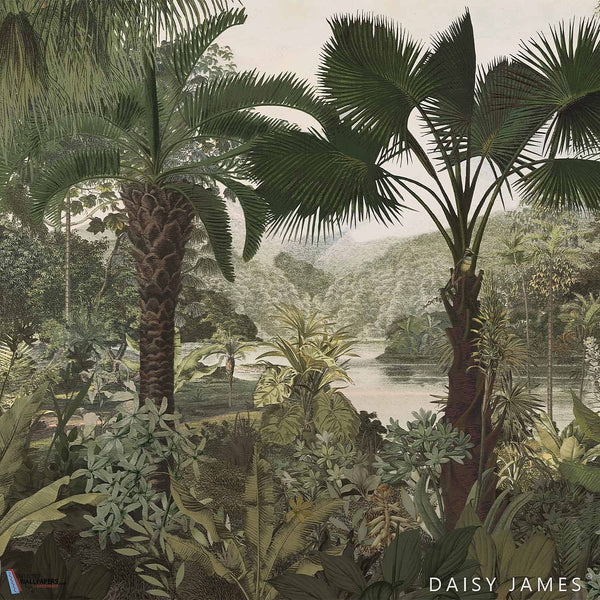 The Lagoon NO2 behang-behang-Daisy James-Yellow-Vinyl-M2-Selected Wallpapers & Interiors
