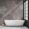 The Rhythm wallpaper in Old Pink van Daisy James — interieur