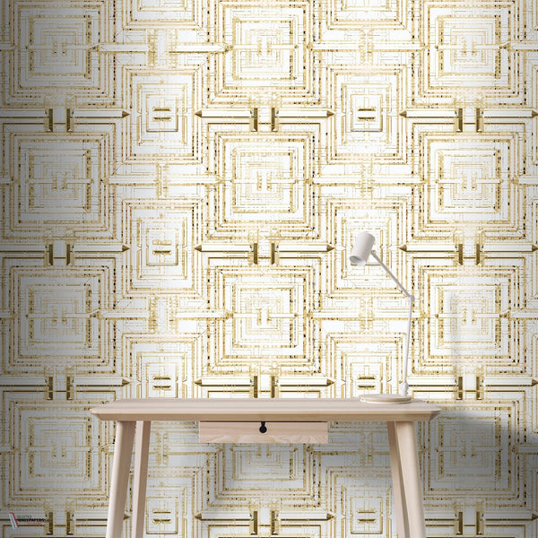 The Link Tapete in Gold van Daisy James — interieur