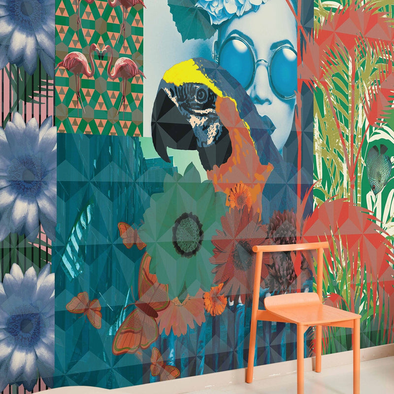 The Flash wallpaper in Multicolour by Daisy James — interior