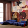 The Coral wallpaper in Aubergine van Daisy James — interieur