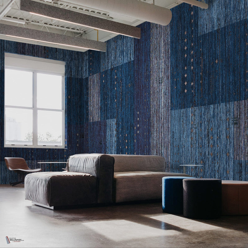 The Slate wallpaper in Blue by Daisy James — interior