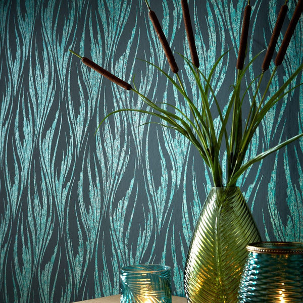 Ripple wallpaper in Mineral by 1838 wallcoverings