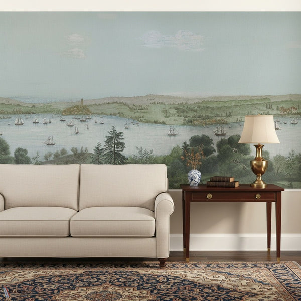 Romantic Bosphorus Tapete von Iksel — inszeniert in einem klassischen Interieur