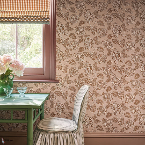 Averly Pigment Tuscan Pink Romo Papel Pintado sfeerbeeld