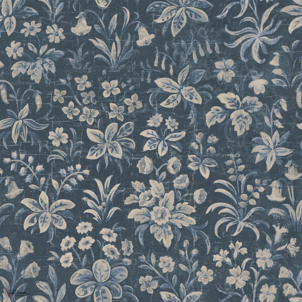 Ania behang in Midnight Blue van Sandberg