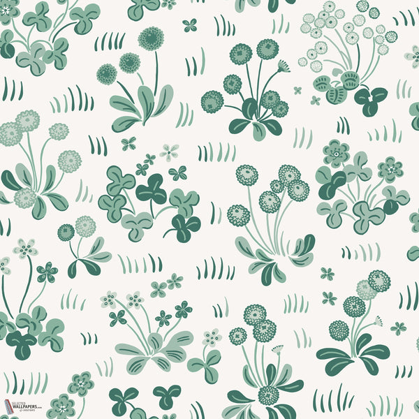 Bellis behang in Emerald van Sandberg