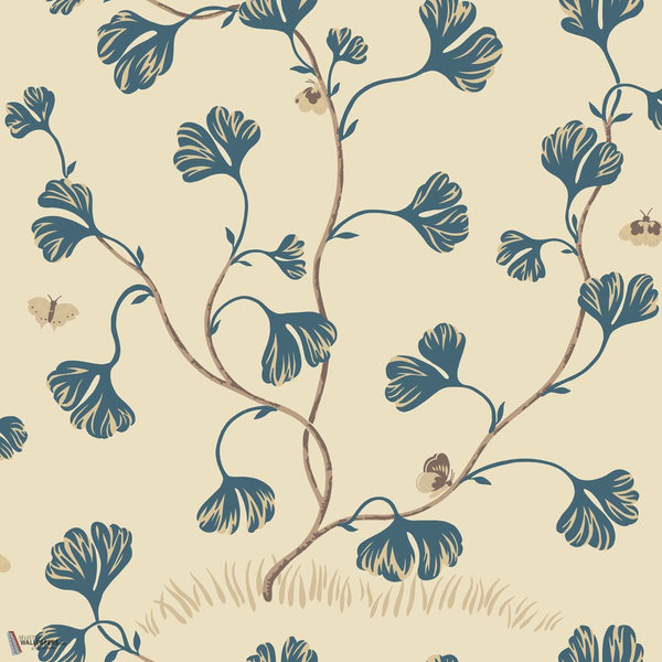 Ebba wallpaper in Blue by Sandberg
