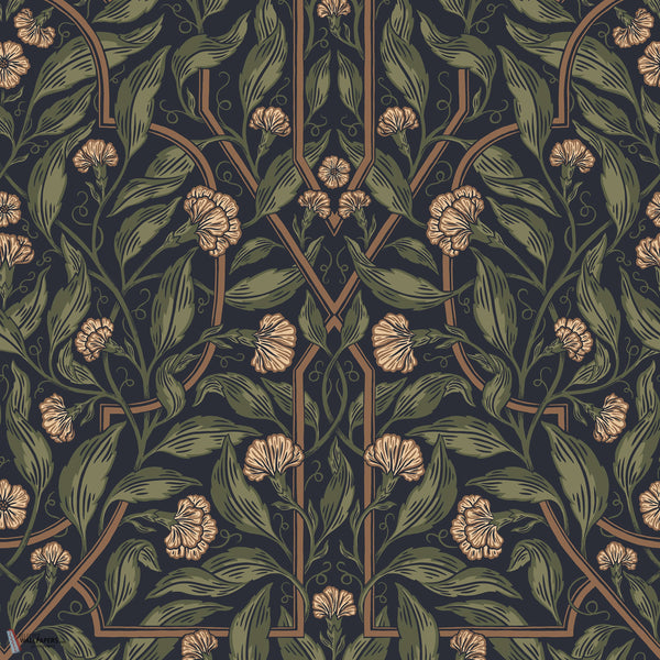 Edda wallpaper in Classic Blue by Sandberg