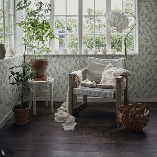 Liljekonvalj behang van Sandberg — interieur