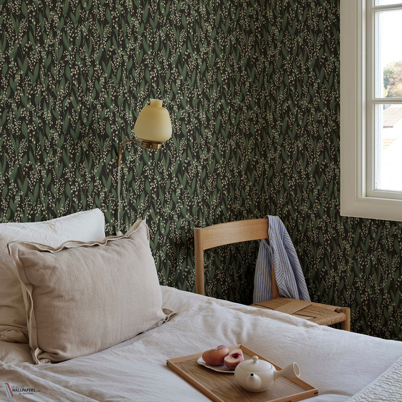 Liljekonvalj behang van Sandberg — interieur