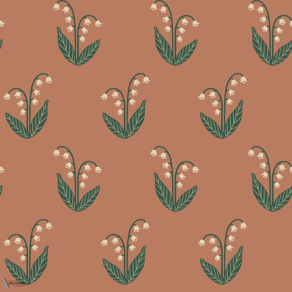 Lilly papel pintado en Terracotta de Sandberg