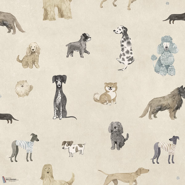 Taiga And Friends papier peint en Beige de Sandberg