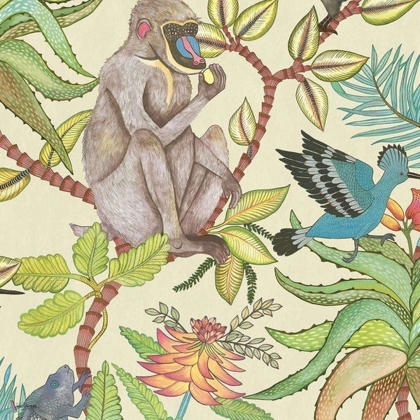 Savuti behang in Multi on Cream van Cole & Son