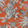 Savuti behang in Soot on Tangerine van Cole & Son