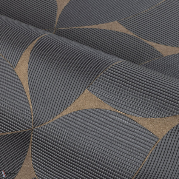 Sienna wallpaper in Anthracite/Doré by Casamance