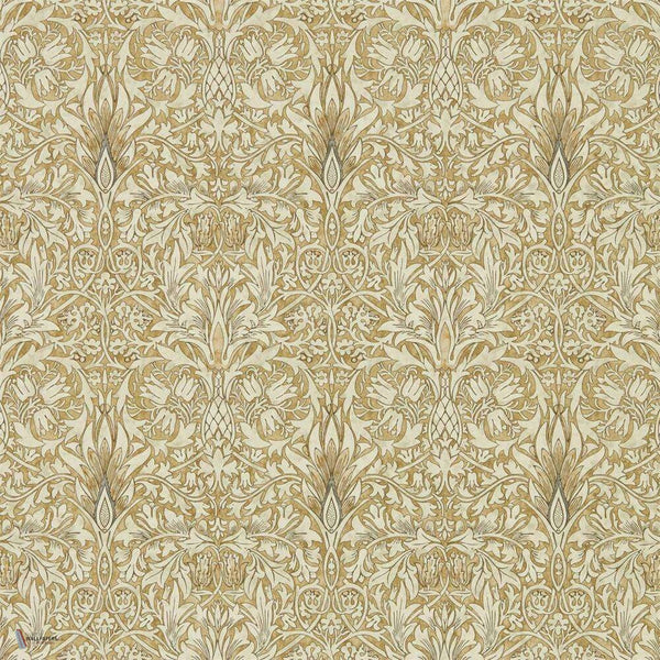 Snakeshead wallpaper in Gold/Linen van Morris & Co