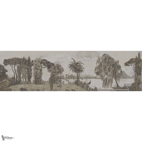 Swan Lake behang in Sepia Tones van Iksel