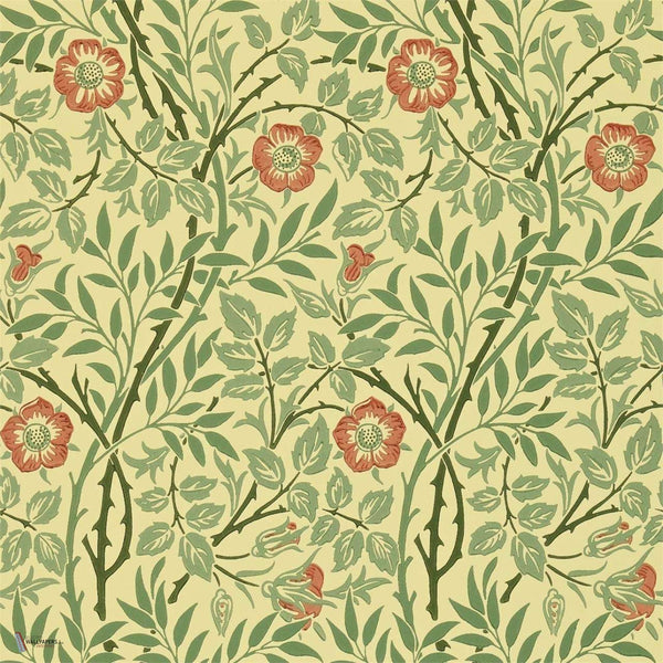 Sweet Briar wallpaper in Green/Blue/Rust van Morris & Co