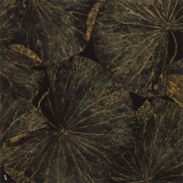 Taisho Deco behang in Vine Black van Zoffany