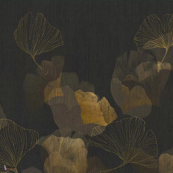 Ginko behang in Black van Tecnografica — kleurstaal