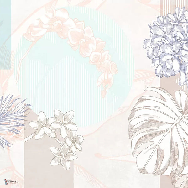 Kauai Flowers behang in Pastel van Tecnografica — kleurstaal