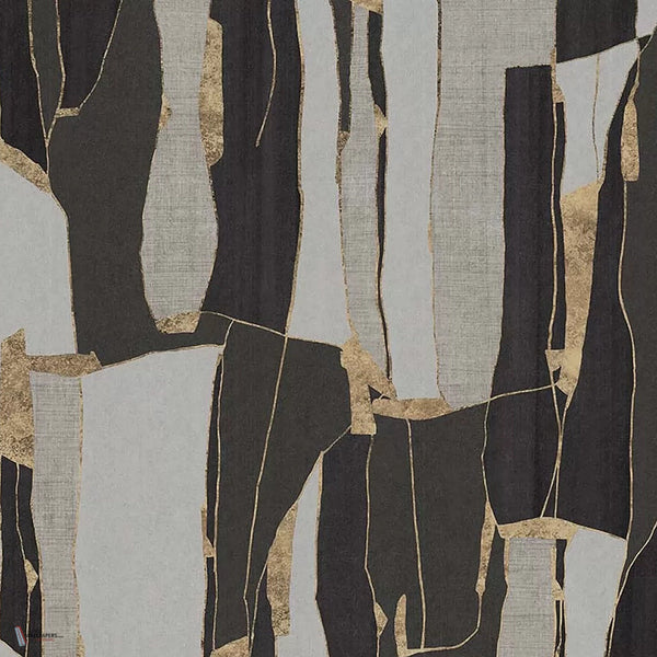 Kintsugi behang in Black van Tecnografica — kleurstaal