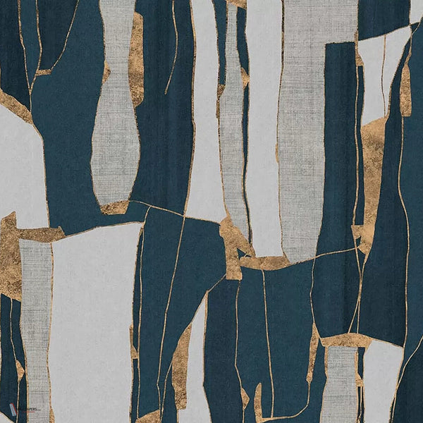 Kintsugi behang in Blue van Tecnografica — kleurstaal