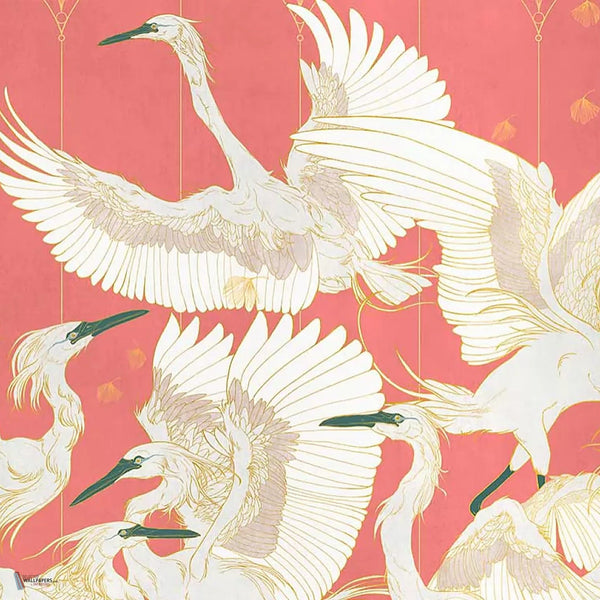 La Danse Tapete in Strong Coral von Tecnografica — Farbmuster