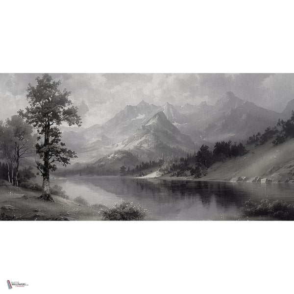 Mountain Serenity behang in Grey-Green van Tecnografica — volledig ontwerp