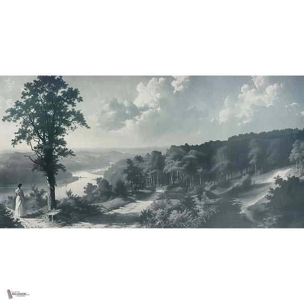 Out of the Woods behang in Blue A van Tecnografica — volledig ontwerp