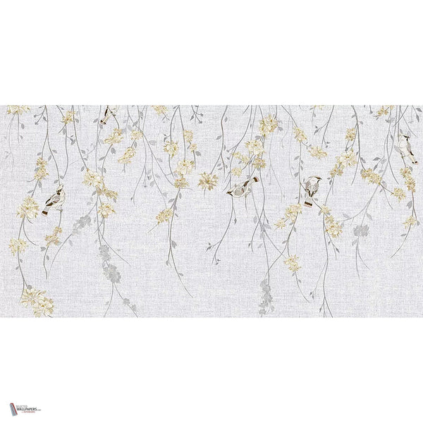 Waxwing behang in White van Tecnografica — volledig ontwerp