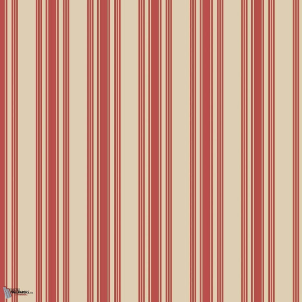 Tented Stripe behang in Red van Farrow & Ball