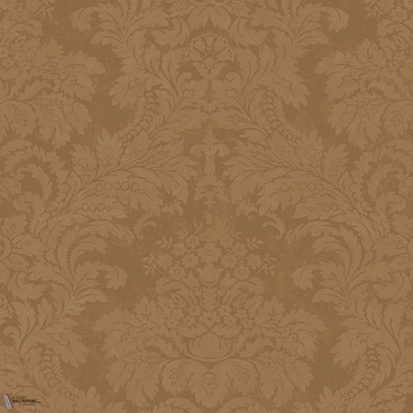 Damask wallpaper in Tangerine Bliss by Texam