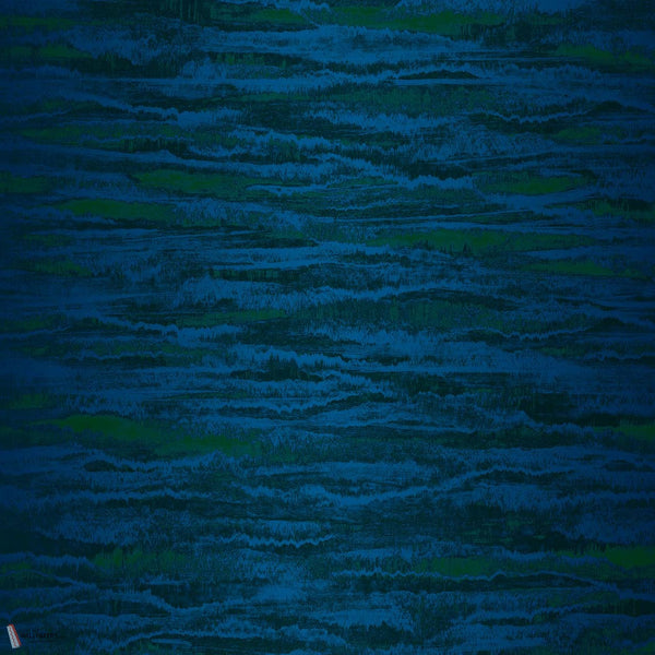 Waves papier peint en Blue de Texam
