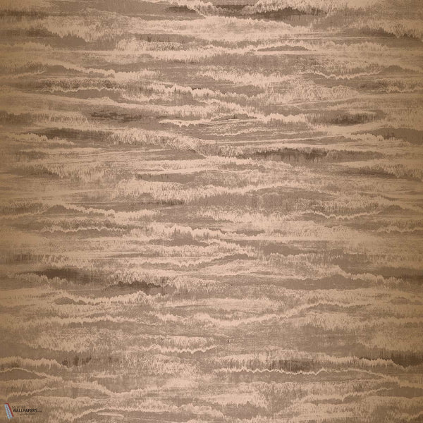 Waves papier peint en Rose de Texam