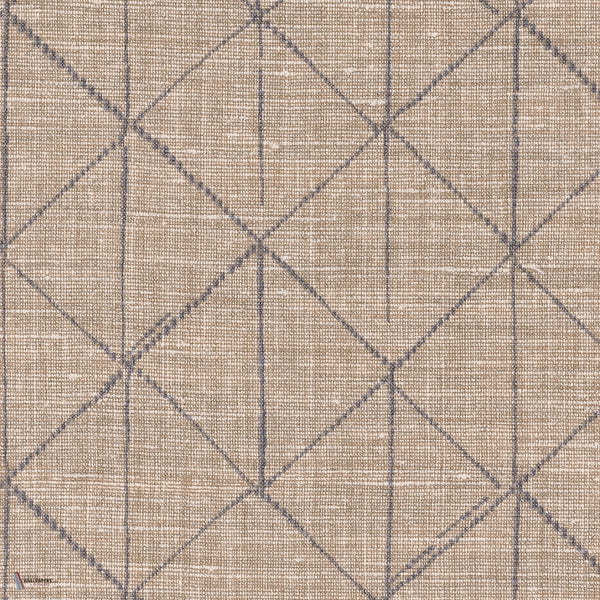 Lino behang in Taupe van Texdecor