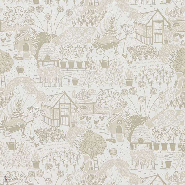 The Allotment behang in Linen van Sanderson