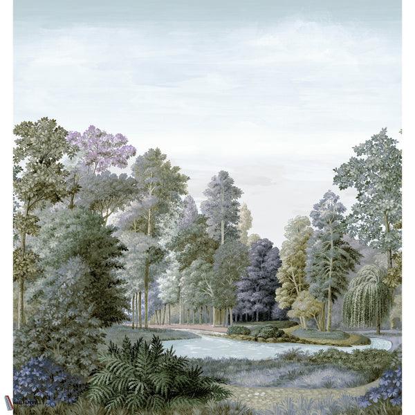 Austria Mural wallpaper in Sage by Thibaut