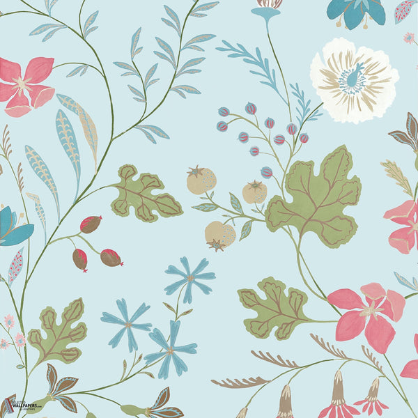 Bloom papier peint en Spa Blue de Thibaut